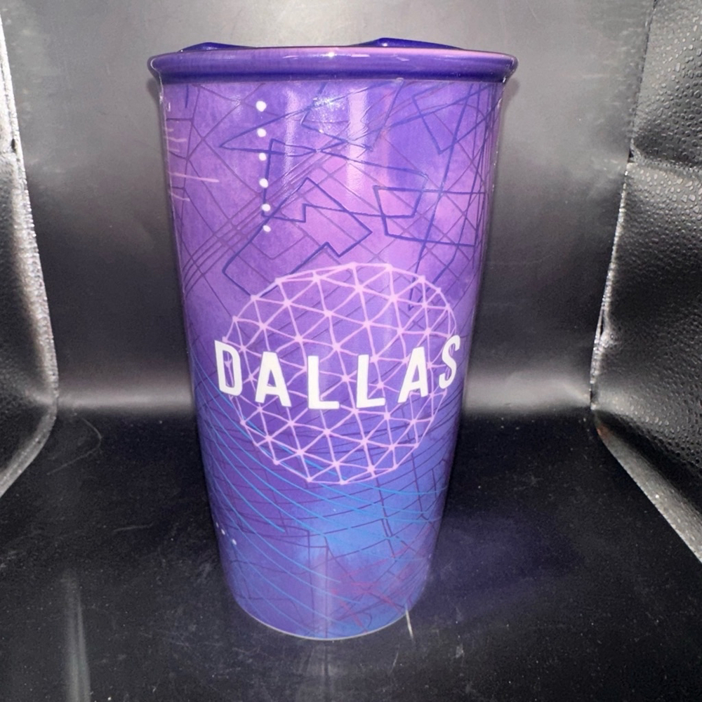 NOS 2018 Starbucks Dallas Texas Bridge Ceramic Travel Double Wall Tumbler 12oz